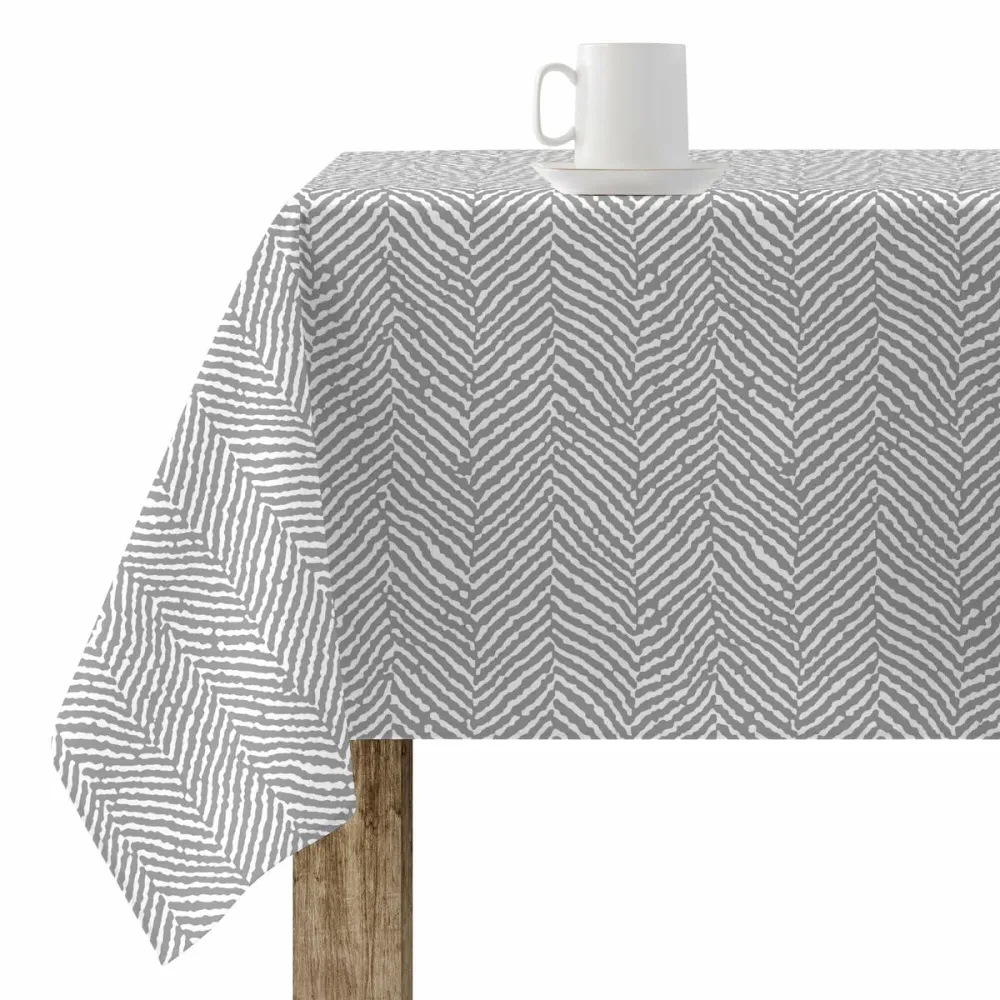 Tovaglia antimacchia Belum Alejandria Grigio 200 x 150 cm con Ricamo Artigianale