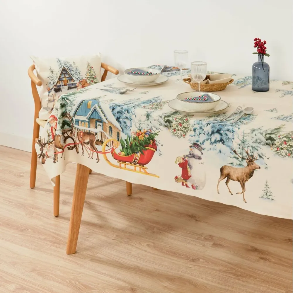 Tovaglia antimacchia Belum Christmas Landscape 155 x 155 cm Lavabile Lavatrice