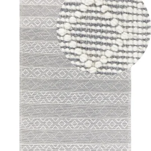 Wool Area Rug 160 x 230 cm Grey and White TONYA