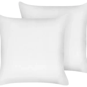 St di 2 guanciali bassi poliestere bianco 80 x 80 cm TRIGLAV con Motivo Decorativo