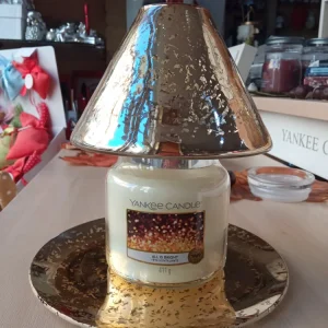 MIAMI GOLD-Yankee Candle- Paralume e Piatto VETRO ORO