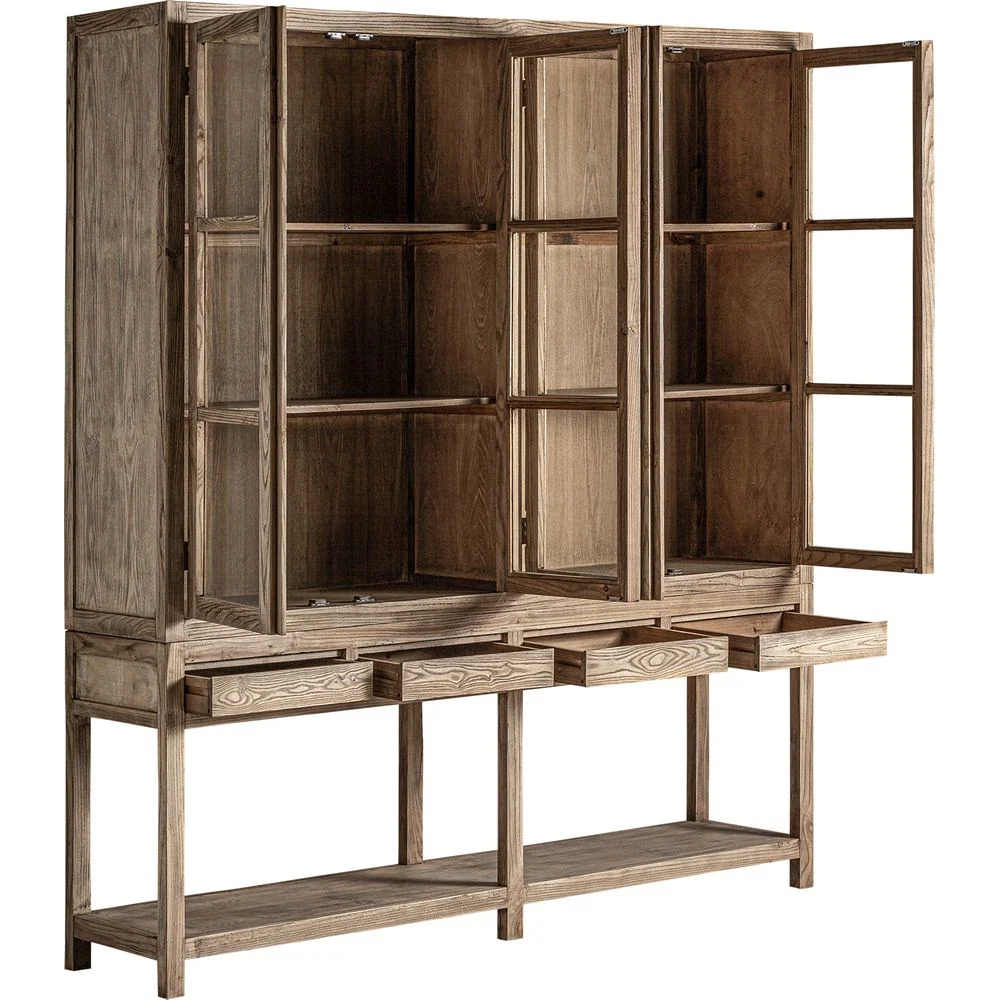 Vetrina country chic legno olmo