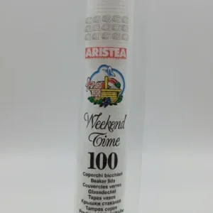 Aristea WeekEnd Time | Set 100pz Coperchi Bicchieri 80cc | Ideale per Caffè Espresso e Bevande Calde | Trasparente e Igienico