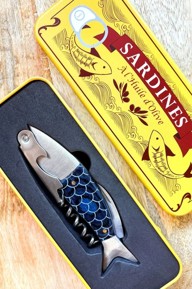 Cavatappi con design sardina scatola vintage