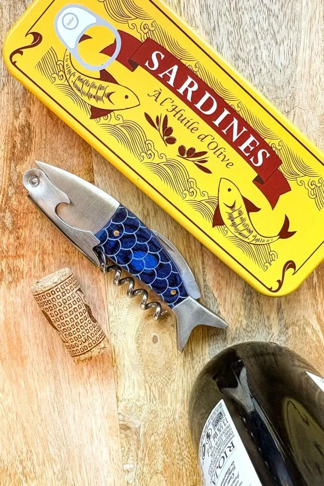 Cavatappi con design sardina scatola vintage
