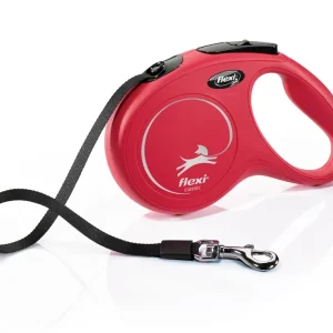 FLEXI "CLASSIC" M - FETTUCCINA 5m MAX. 25 KG - ROSSO