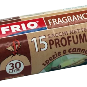 Frio Fragrance Sacchetti Spazzatura Profumati Spezie e Cannella 30 Litri (12pz) – Ultra Resistenti, Anti-Goccia