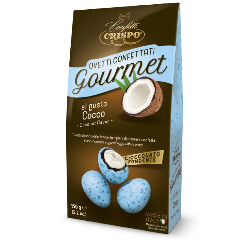 Ovetti confettati Gourmet al gusto cocco celesti Maculati- 150 gr CRISPO