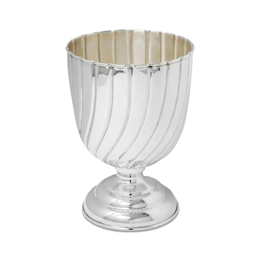 Secchiello Ghiaccio Rigato Argento 800 h.18 cm.