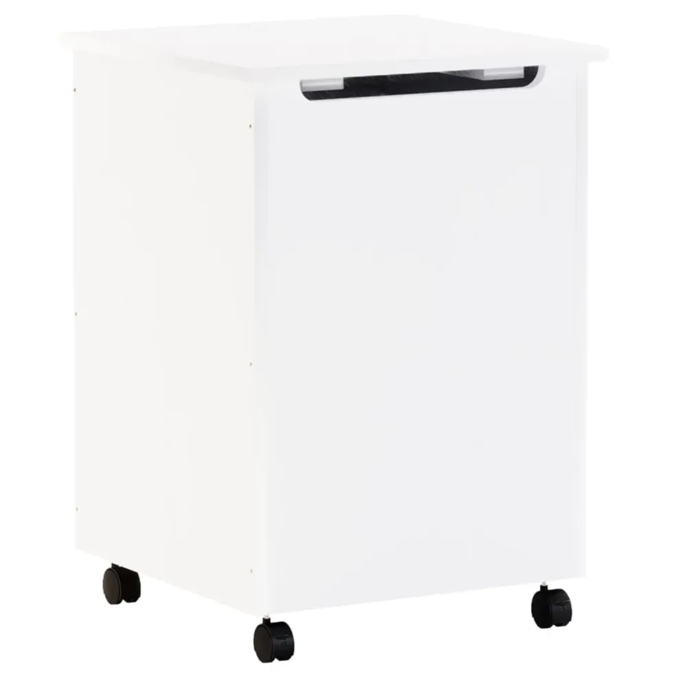 Cesta Biancheria con Ruote RANA Bianca 45x45x64cm Massello Pino