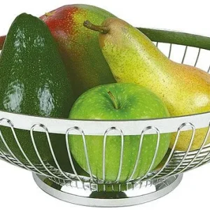 Cesto per pane e frutta APS ovale 20 x 15 cm altezza: 7 cm acciaio inossidabile 18/8 30210
