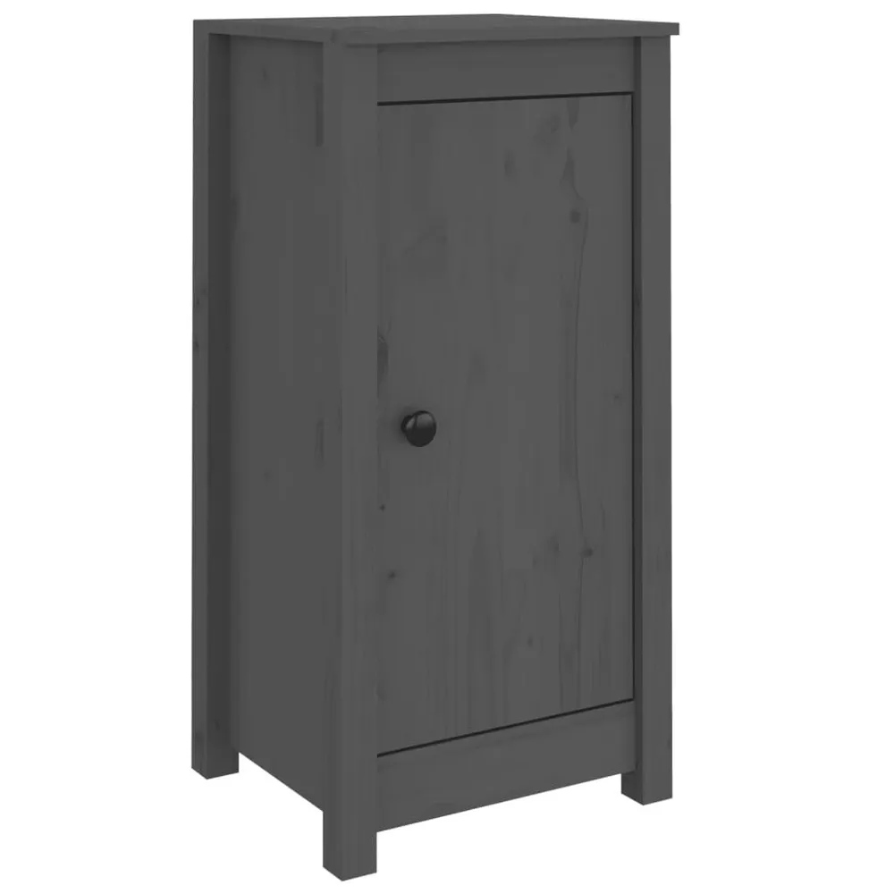Credenze 2 pz Grigie 39x35x80 cm Legno Massello di Pino