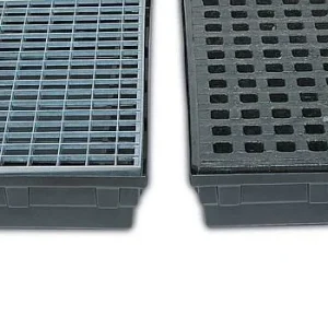 Griglie DENIOS polietilene (PE) per piccoli contenitori KB 20 con volume di raccolta da 20 litri 164-257