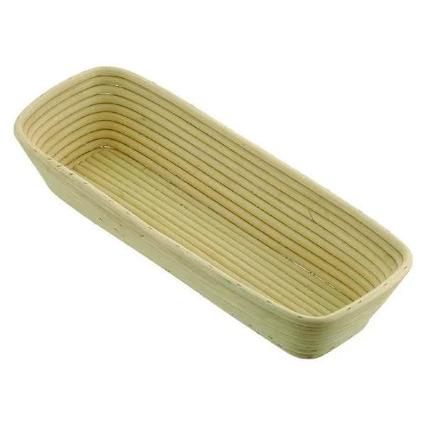 Stampo per pane / cestino da lievitazione Schneider prolungato con base intrecciata testa quadrata 360 x 130 mm 1250 gramm...