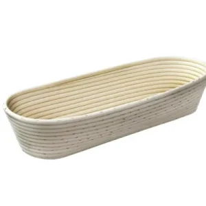 Stampo per pane / cestino da lievitazione Schneider prolungato con base intrecciata testa rotonda 430 x 130 mm 1500 grammi...