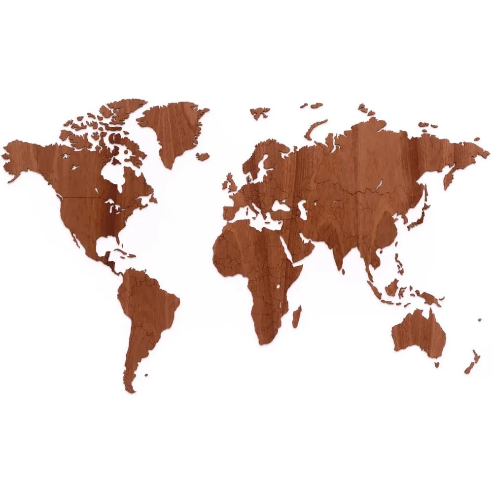 MiMi Innovations Planisfero da Parete esclusiva Legno Sapele 130x78cm