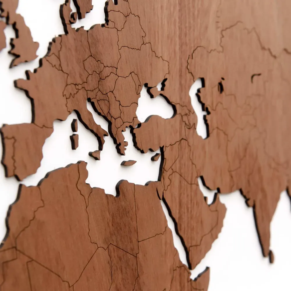MiMi Innovations Planisfero da Parete esclusiva Legno Sapele 130x78cm