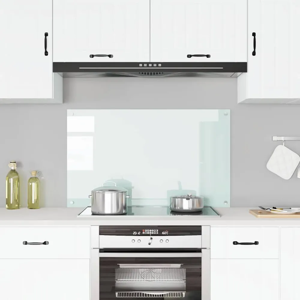 Paraschizzi per Cucina Bianco 100x60 cm Vetro Temperato