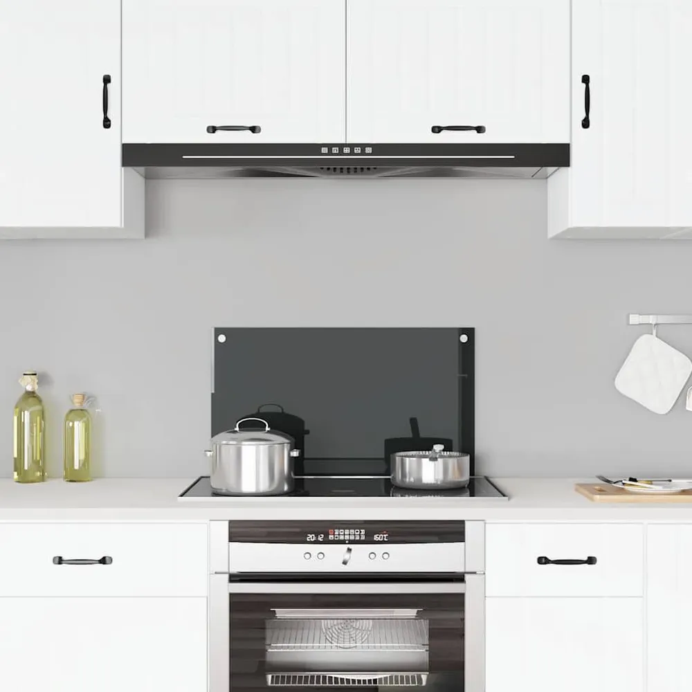 Paraschizzi per Cucina Nero 70x40 cm Vetro Temperato