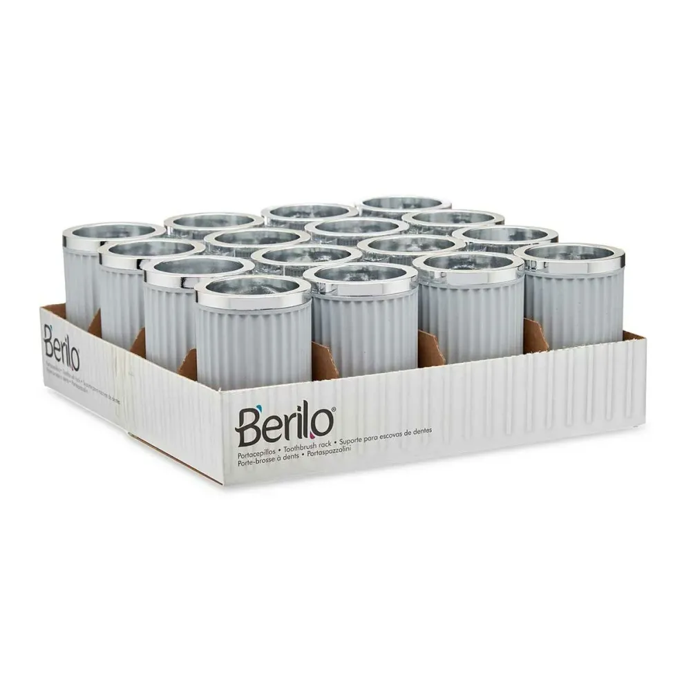 Bicchiere Berilo 3436-2 Grigio Plastica 7,5 x 11,5 x 7,5 cm (16 Unità)