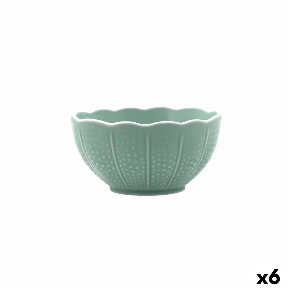 Ciotola per Aperitivi Bidasoa Aura Stela Verde Ceramica 12 x 12 x 5 cm (6 Unità)