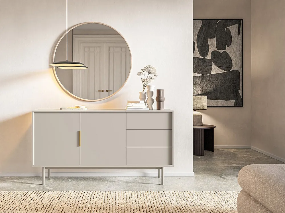 Credenza con 2 ante e 3 cassetti Crema DABRIANA
