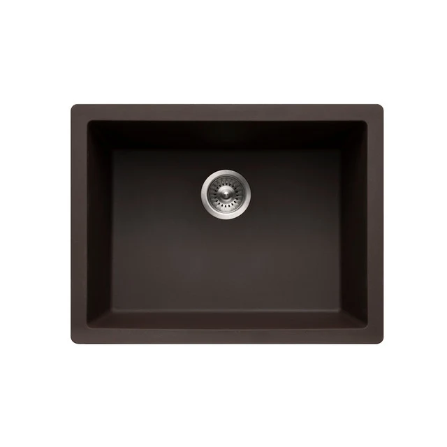 Houzer Quartztone Series 24" Granite Composite Undermount Semplice Bowl Kitchen Sink - G-300U MOCHA