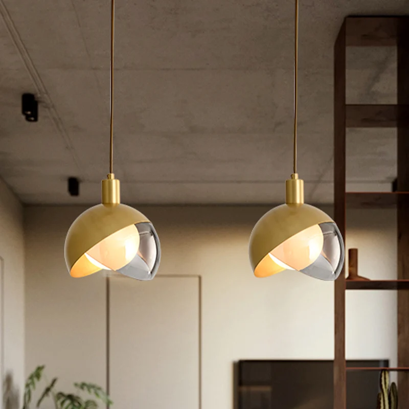 Lampada sospensione grappolo globo diviso oro Elementare metallico 2/3 luci Sala da pranzo Illuminazione con baldacchino r...