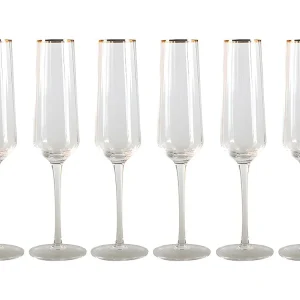 Lotto 6 flûte da champagne stile art déco CELEBRATION-dorato