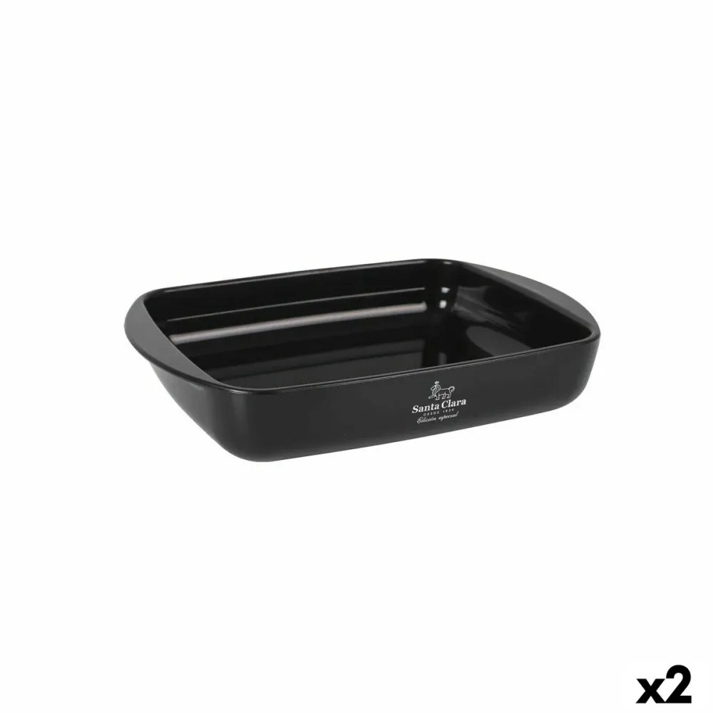 Pirofila da Forno Santa Clara Gommato Vetro Borosilicato Rettangolare 28 x 19,5 x 5 cm (2 Unità)