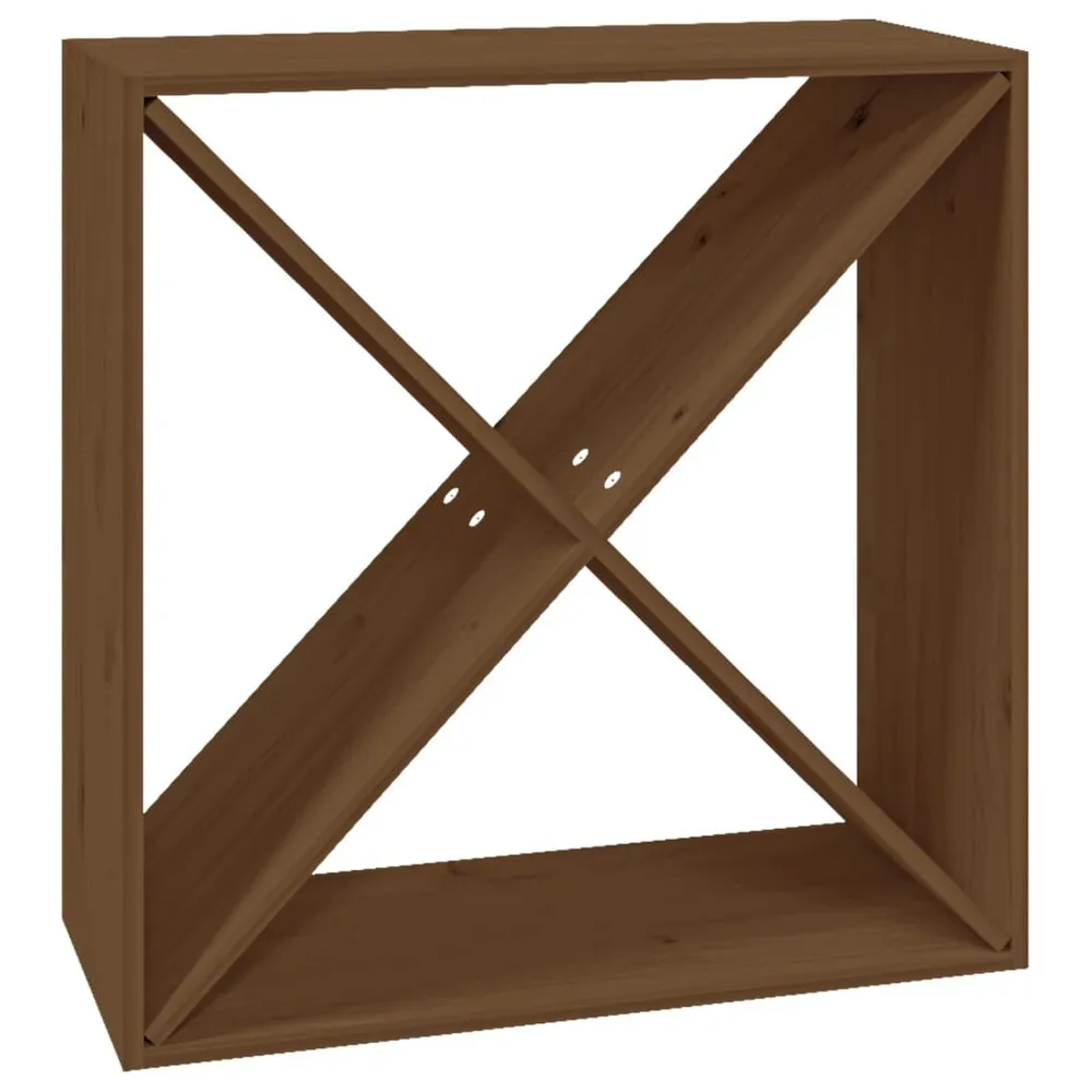 Portavini Marrone Ambra 62x25x62 cm Legno Massello di Pino