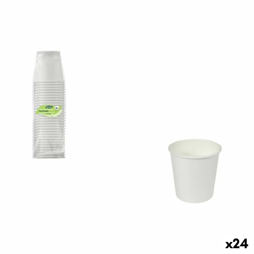 Set di Bicchieri Algon Bianco 80 ml 30 Pezzi (24 Unità)