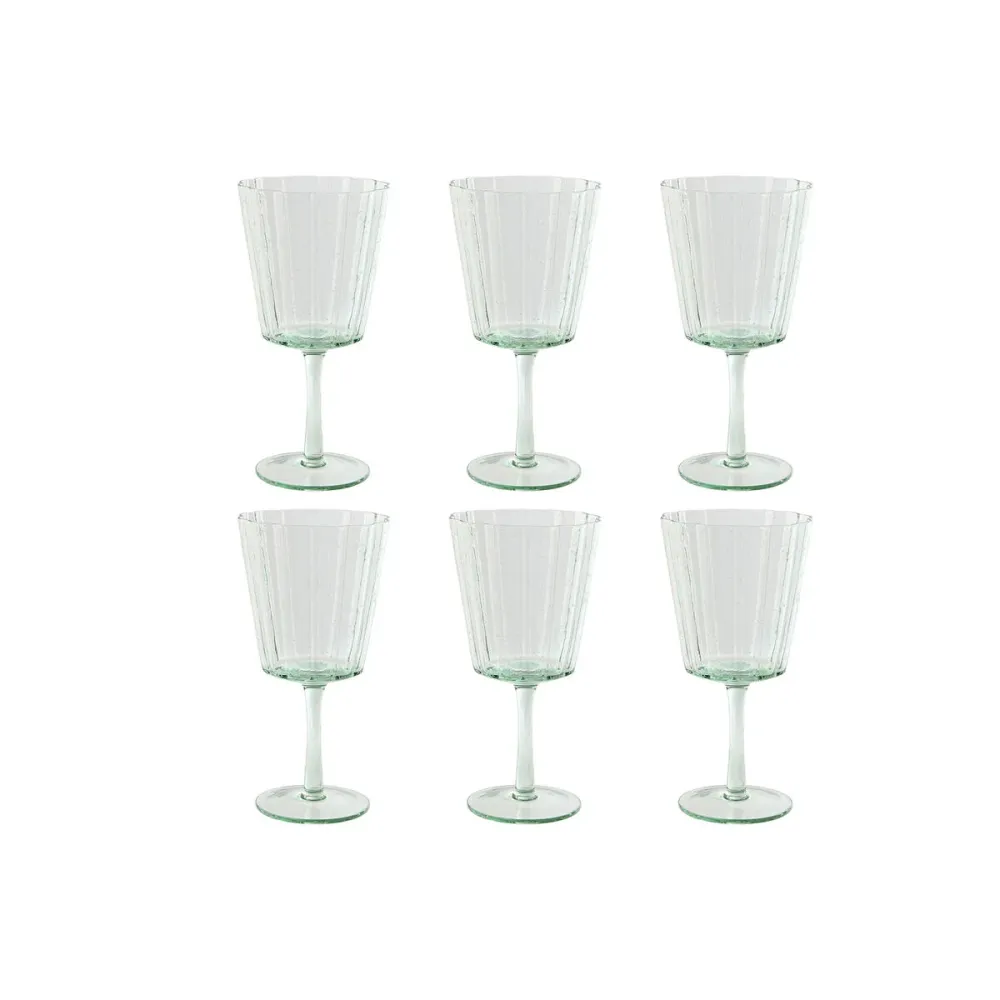 Set di Bicchieri Home ESPRIT Verde Cristallo 9 x 9 x 17,8 cm (6 Unità)