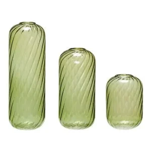 Set di 3 vasi vetro verde Fleur Hübsch - 10cm