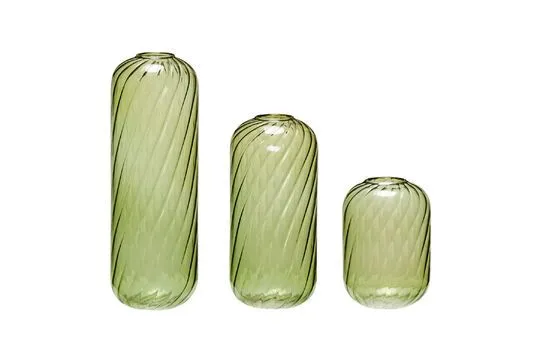 Set di 3 vasi vetro verde Fleur Hübsch - 10cm