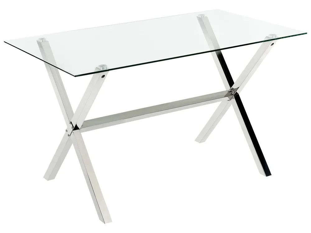 Tavolo da pranzo vetro temperato argento 120 x 70 cm MULGA