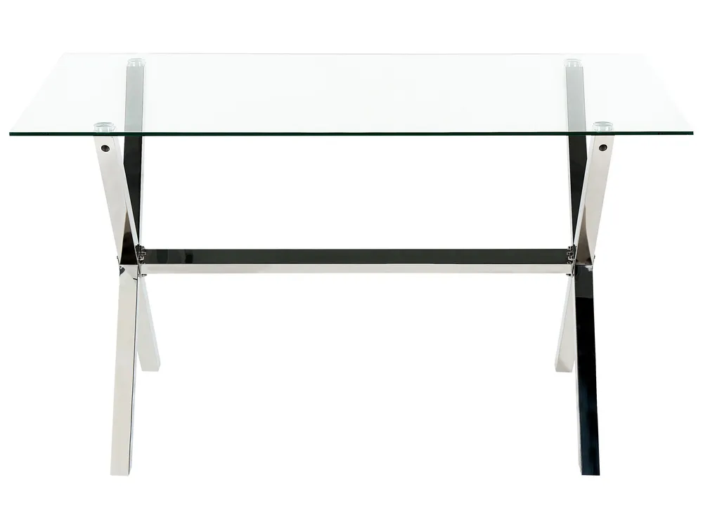 Tavolo da pranzo vetro temperato argento 120 x 70 cm MULGA