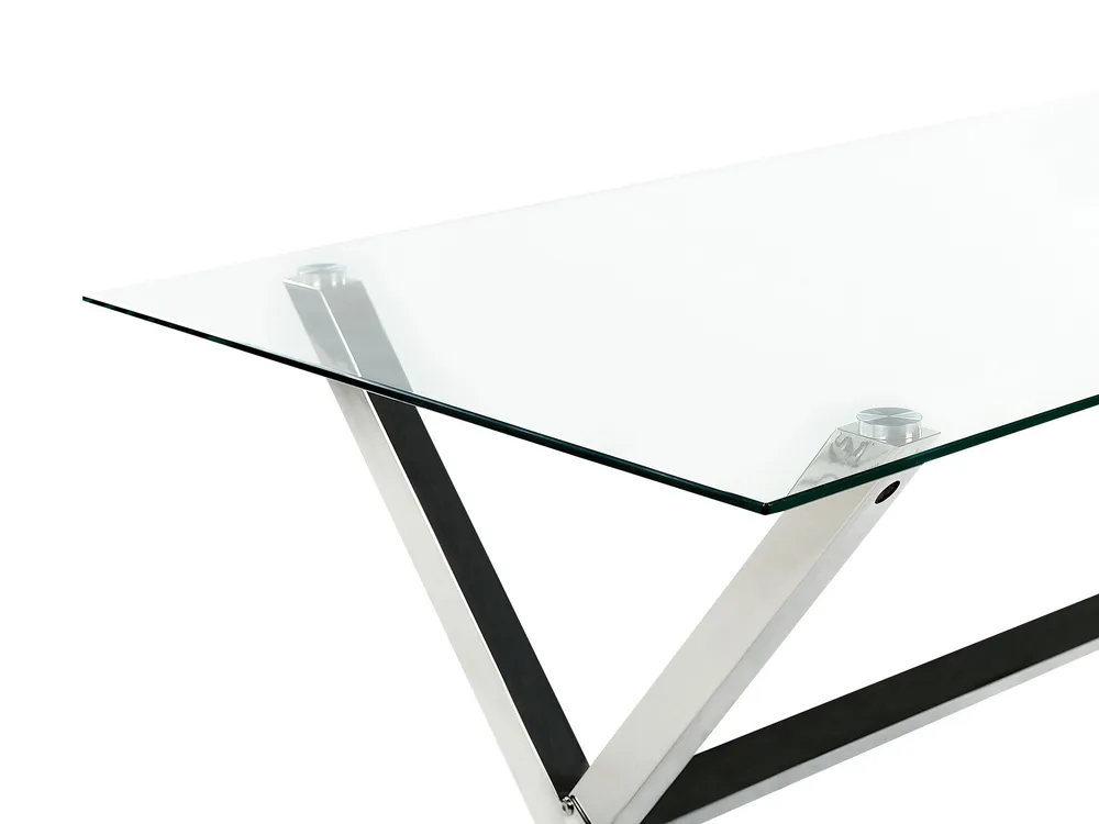 Tavolo da pranzo vetro temperato argento 120 x 70 cm MULGA