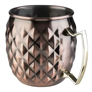 Tazza APS -MOSCOW MULE- Ø 95 cm altezza: 10 cm acciaio inossidabile aspetto rame antico volume: 05 litri 93331